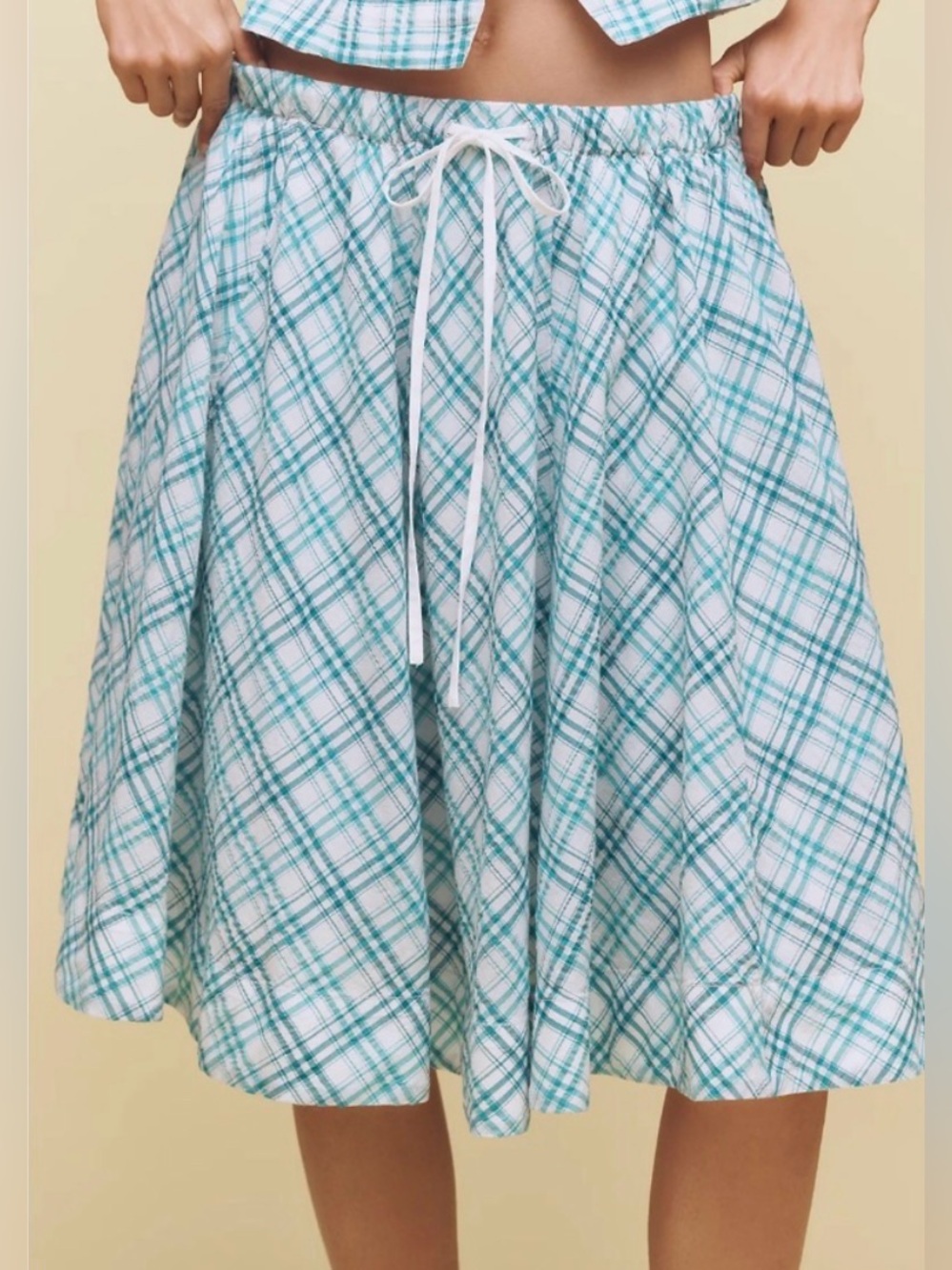 Maeve Teal Plaid Circle Skirt